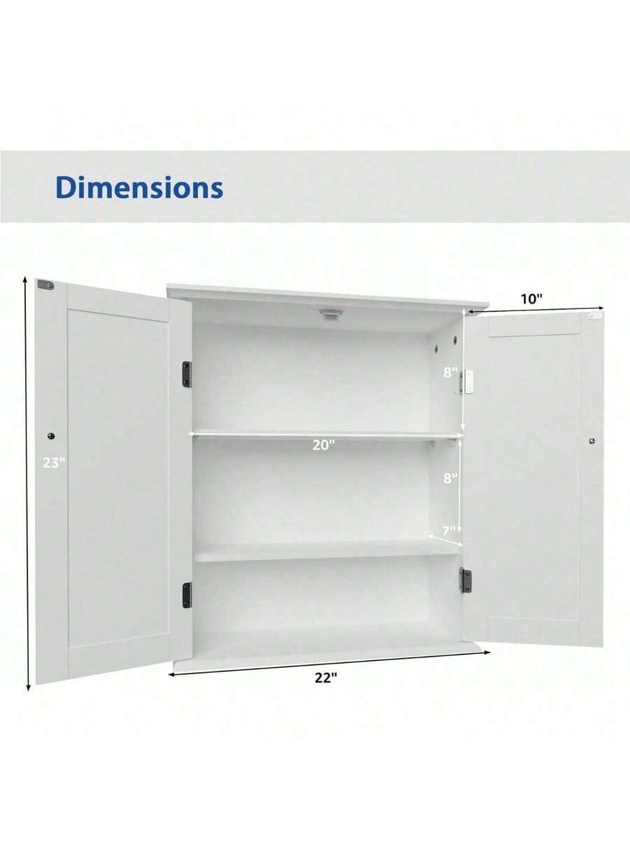 Modern Bathroom Wall With Adjustable Shelf Full Sized Wall