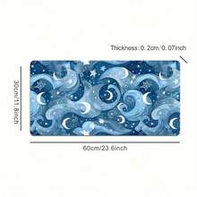 1 件时尚蓝色设计月亮和星星鼠标垫游戏鼠标垫多尺寸键盘桌垫橡胶防滑办公鼠标垫办公桌配件键盘桌垫适用于学校办公室家庭礼物送给朋友家人 - 彩色 - 查看 3