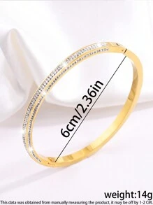Camhanno 1 件奢华、精致、时尚、休闲、百搭的不锈钢手链适合日常佩戴，也可以在节日送给女朋友 - 彩色 - 查看 3