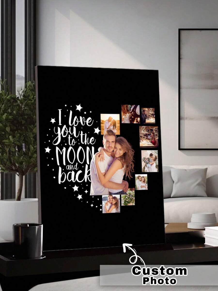 1Pc Personalized Photos To Canvas Print - Canvas Prints With Your Photos On Custom Wall Art For Bedroom, Living Room, Wedding, Baby, Pet, Family, Love, Couple, Friend, Picture, Photo, Framed Wall Art Gifts Birthday Graduation