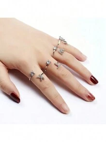 1 Stück modischer einstellbarer Ring mit 26 englischen Buchstaben Design aus kubischem Zirkonia, kreatives Geschenk für Frauen, Paar-Alltagsringe