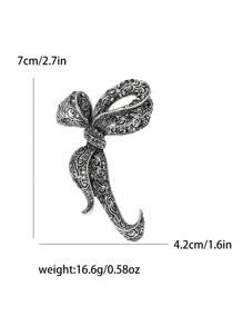 Rhinestone Bow Brooch For Women Dress Coat Pin Christmas New Year Gift