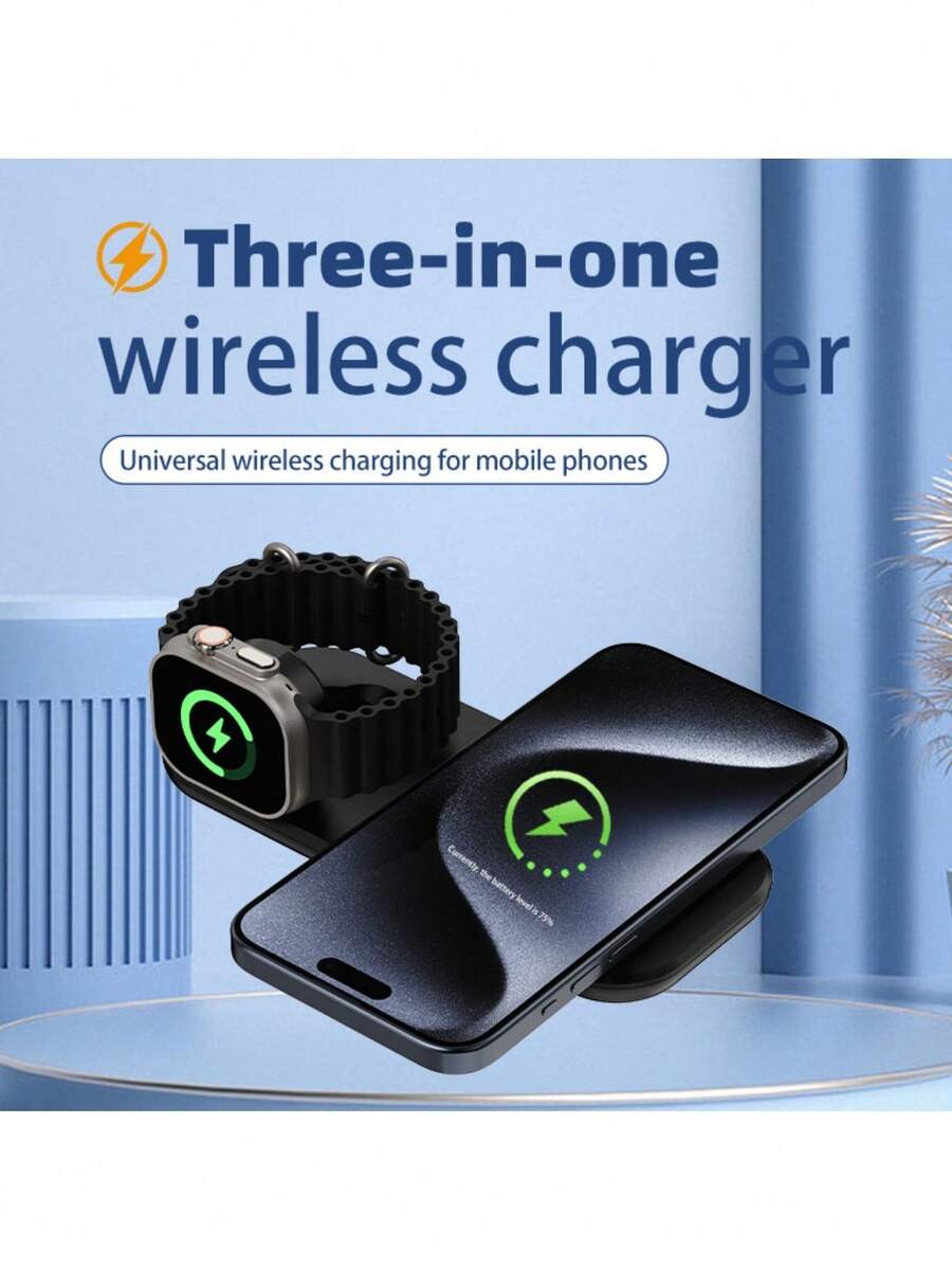 无线磁性二合一充电器兼容 兼容 系列兼容 14 15 16 15W 快速旅行充电板兼容 Pro 2 2 `