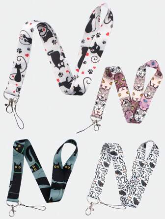 1 Piece Of Cute Cat Mobile Phone Lanyard Cartoon Black And White Cat Long Ribbon Lanyard Accessories Hairless Cat Keychain Card Holder Lanyard Car Accessories Bag Charm School Goth Y2k Bag Accessories Lanyards With Id Holder Car Accessories Bag Charms Christmas Gift Car Teacher Friend Sister Gift Ideas