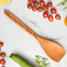 Personalized Laser Engraved Wooden Baking Spoon, Custom Baking Mixing Spatula, Thoughtful Gift For Bakers, Birthday Gift For Friends, Great Fall/Winter Gift - Brown - View 4