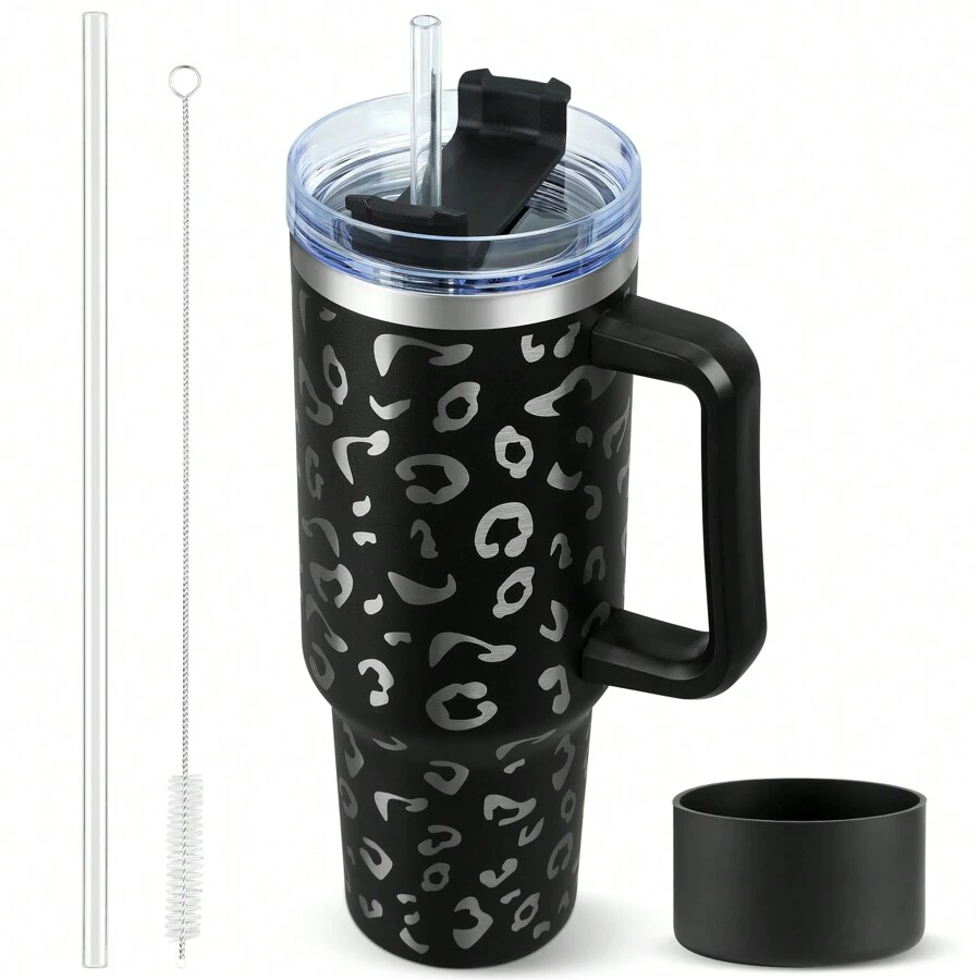 40 Oz Tumbler With Handle Stainless Steel Insulated Insulated Travel