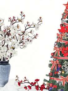 6 pièces/set Branches artificielles de fleurs de prunier, tiges de fleurs hautes pour le DIY et la décoration du Nouvel An, arrangement de vase central, décoration de maison pour le printemps et l'hiver, décoration de chambre esthétique, Saint-Valentin, cadeau