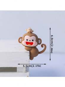 1 pièce Topper de gâteau mignon avec animal de bande dessinée, petit singe, girafe, cochon, éléphant, décoration de gâteau de bande dessinée, train coloré, décoration de gâteau avec drapeau amovible, convient pour l'anniversaire, la révélation du sexe, le baptême, décoration de gâteau, thème animal, réutilisable