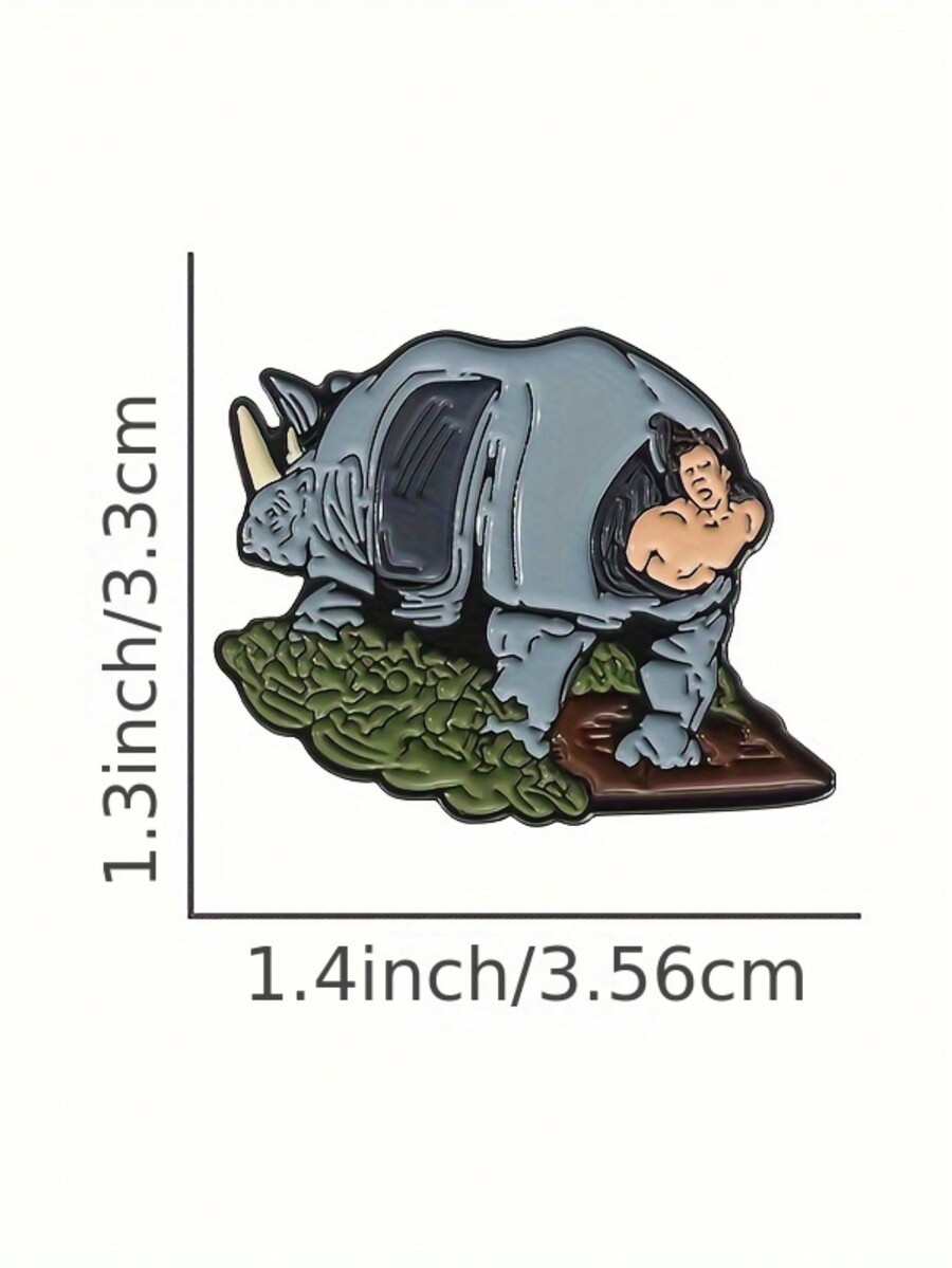 1pc MultiFunctional Unique Ace Ventura Rhinoceros Enamel Pin Zinc