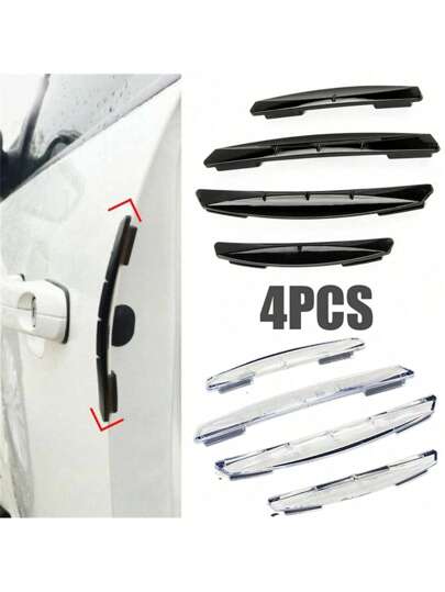 4 piezas Tiras de protección de borde de puerta de coche, Protector antirasguños, Tiras decorativas, Protector de parachoques universal para vehículos