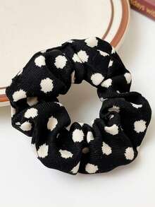 6 件装多色圆点不对称印花发圈，简约休闲发髻配饰，适合日常使用和聚会 - 彩色 - 查看 3