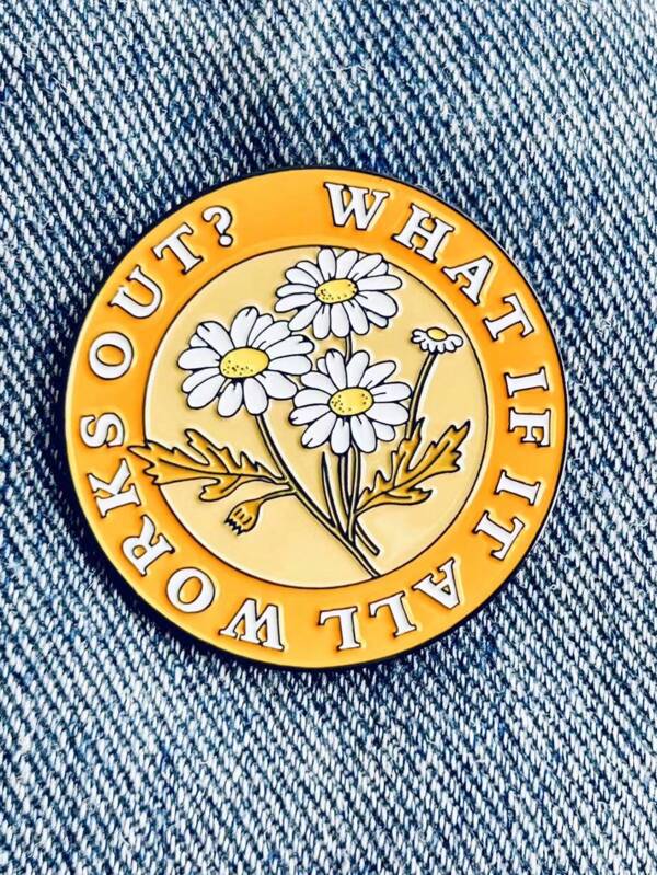 1pc Daisy Enamel Brooch, Fashion Metal Lapel Pin Badge, Stylish Jewelry Gift For Friends