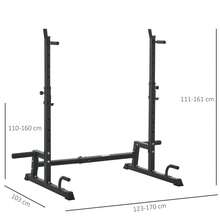 HOMCOM Multifunction Barbell Squat Rack Stand Heavy-Duty Strength Training Dumbbell Rack Adjustable Height Weight Lifting Bench Press Dip Station For Home Gym, Black - Black - View 5