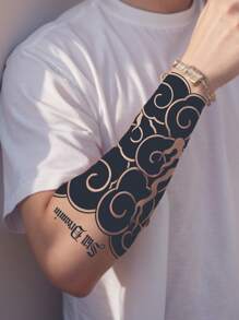 1 件黑云前臂临时纹身防水防汗持续 1-2 周逼真草本汁不反光防摩擦仿黑色假纹身男女纹身贴纸适用于手臂、胸部、腰部、背部、腹部、腿部、颈部、手指、耳朵现代人体艺术 - 黑色 - 查看 3