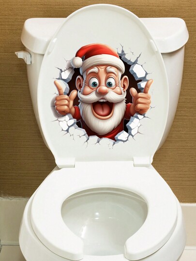 Creative Christmas Toilet Stickers, Santa Claus Toilet Decorations, Christmas Decor, Christmas Stickers, Fun Christmas Ornaments