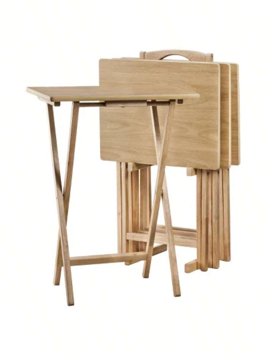5pc TV Tray Set Wood Plastic Dev Group SHEIN USA