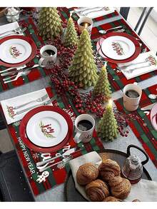 1pc - Thảm lót bàn ăn Giáng sinh, Thảm trang trí bàn ăn tại nhà, Thảm cách nhiệt chống thấm nước cho nhà bếp, Thảm in hình Giáng sinh (Thích hợp cho: Tụ họp gia đình, Tụ họp sự kiện Giáng sinh, Thảm cách nhiệt chống thấm nước cho nhà bếp, Trang trí bàn ăn) - Nhiều màu - Xem 3