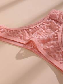 9条装女士蕾丝比基尼内裤，性感V腰无缝豹纹透气内裤 - 彩色 - 查看 9