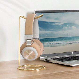 miwoo 1pc Desktop Metal Headphone Stand Holder, Available In Gold, Rose Gold, And Silver Colors Back To School