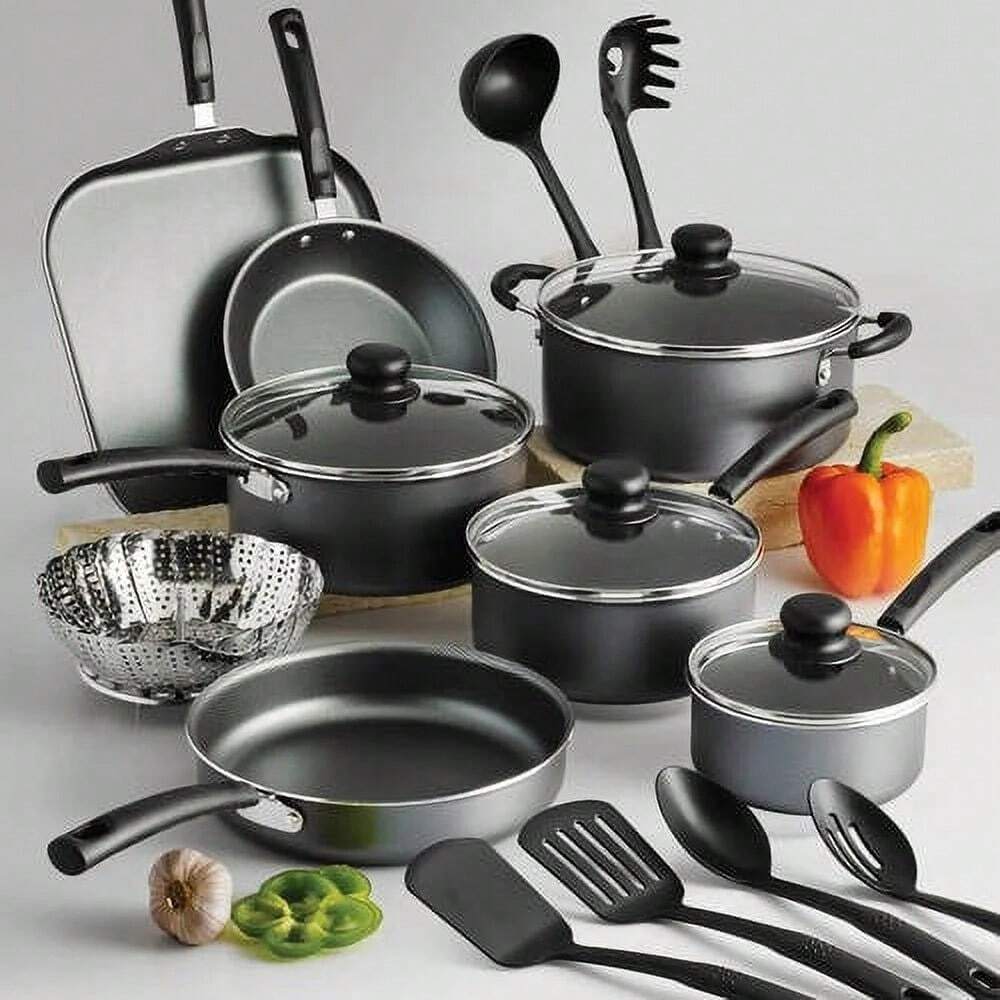 NonStick Cookware Set, Steel Gray Cookware Set With EasyToClean