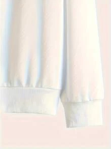 1 Pc 250g Men's Hooded Sweatshirt, High-Quality Cotton Creative Festival Print Unisex Hooded Sweatshirt - 白色 - 查看 4