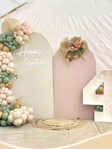 Happy Birthday Wooden Sign With White Painted Cutout Wooden Happy Birthday Letters Sign Vintage Rustic Birthday Party Decoration Backdrop Wall Photo Prop(White) - White - View 4