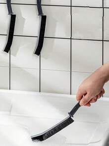 多功能浴室缝隙清洁刷，硬毛长柄窄缝刷，适用于厕所门、窗户清洁、家用 - 彩色 - 查看 7