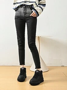 Giày trượt đế dày cho nữ Giày trắng thời trang mới đa năng Giày cao gót nữ Giày thể thao phong cách đường phố Giày khiêu vũ Giày thể thao thường ngày cỡ lớn Giày thể thao đế tròn đế bằng Chống trượt Khử mùi Thoáng khí Giày bốt da cổ cao dành cho nữ - màu đen - Xem 10