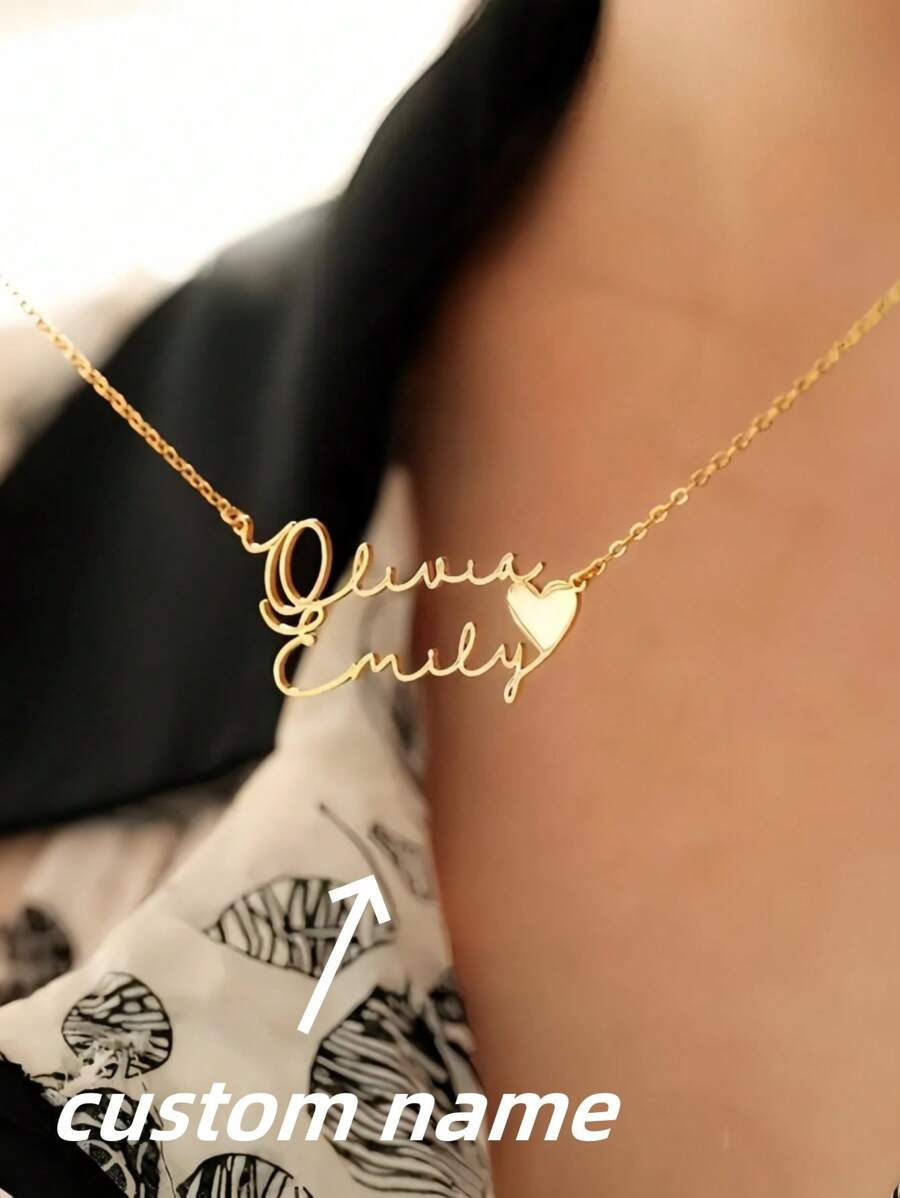 1 chiếc vòng cổ mặt dây chuyền tên chữ cái tiếng Anh bằng thép không gỉ màu vàng hồng phong cách đơn giản choker trang sức trang trí cho phụ nữ quà tặng ngày lễ tình nhân cho vợ quà tặng ngày của mẹ cho quà tặng giáng sinh cho mẹ quà tặng - Nhiều màu - Xem 1