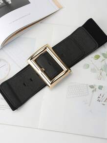 1 chiếc thắt lưng vuông thời trang hợp thời trang, trang trí eo cho váy, áo khoác, bộ đồ, eo bản rộng co giãn - A - Xem 15