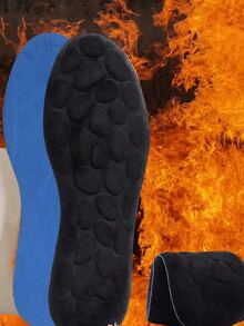 2 件装保暖鞋垫，足部保护垫，适合秋冬季 - 黑色 - 查看 2