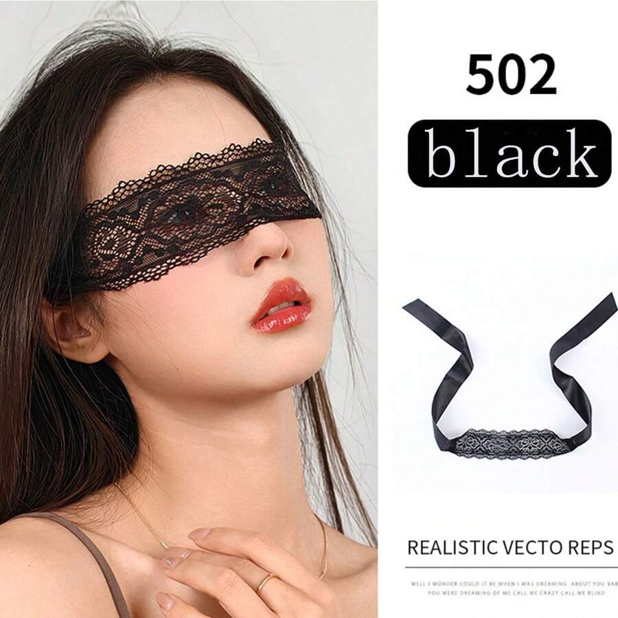 1pc Lace Decorated Eye Mask, Sexy Half Face Mask Prop, Multiple Styles