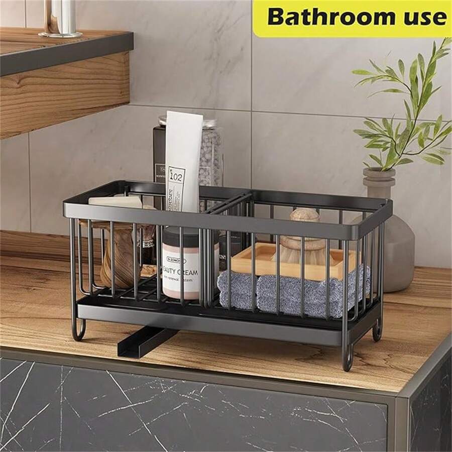 Stainless Steel Countertop Sponge Storage Rack Sink Side Storage