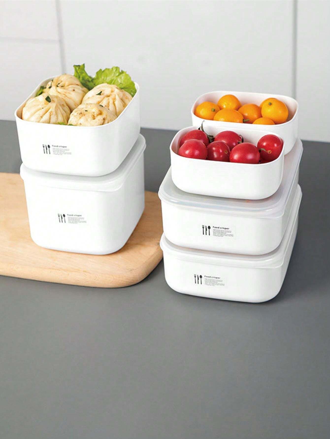 1pc Food Storage Container With Lid, Microwave Safe, Refrigerator Air