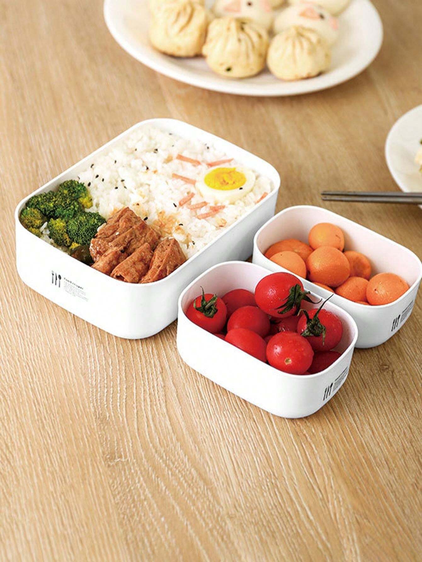 1pc Food Storage Container With Lid, Microwave Safe, Refrigerator Air