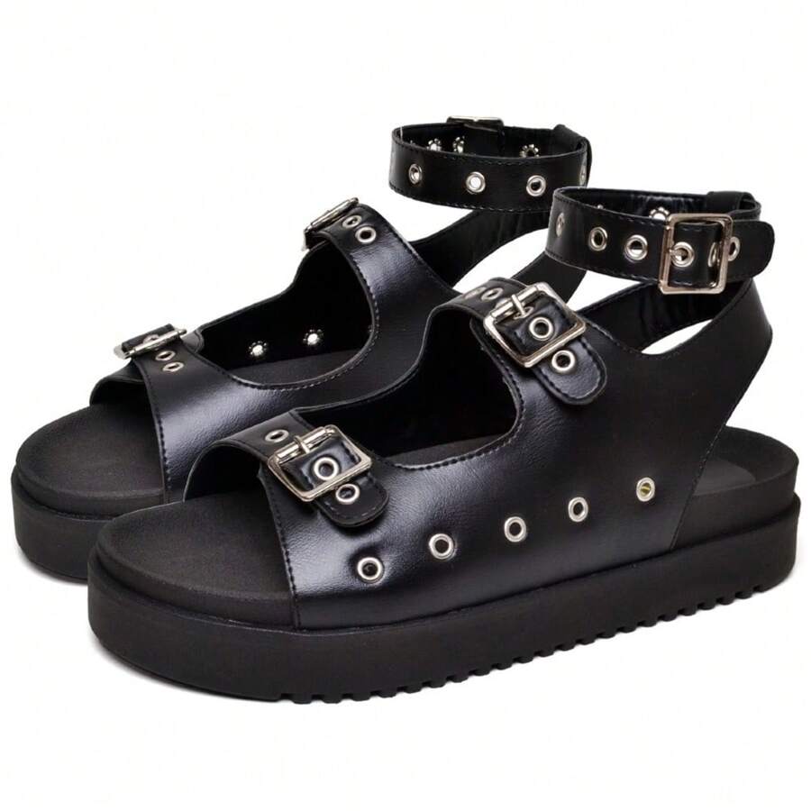 DUBUY 2084FG Women's Papete Sandal - Black - View 1