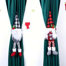 1 dây buộc rèm cửa hình chú lùn Art Deco Giáng sinh - Vải trang trí cửa sổ theo mùa hình ông già Noel - Đồ trang trí treo ngày lễ mùa thu/đông - Nhiều màu - Xem 1
