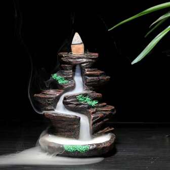 1pc Resin Incense Holder, Unique Backflow Incense Burner Without Incense Beads, Creative Small Sandalwood & Agarwood Fragrance Decor For Home Gifts Birthday Graduation