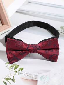 1 chiếc nơ cổ lọ hai lớp in họa tiết hoa/cây thanh lịch dành cho nữ, thích hợp làm quà tặng tiệc tùng ngày lễ - Nhiều màu - Xem 10