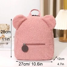 1pc Customized Embroidery Name & Bear Plush Backpack For 3-6 Years Old, Portable, Multifunction, Versatile, Large Capacity, Lightweight, Functional, Practical, All-Purpose, Colorful, Cute, Adorable, Kawaii, Y2K, Vacay Vibes/Vacation, Leisure,Commuting, Business Casual, Custom, Personalized, Unique, Customized