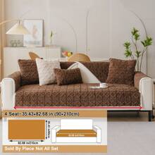 1 件毛绒厚绗缝提花沙发垫套，柔软亲肤，宠物友好型防滑，适合 4 个季节 - 彩色 - 查看 18