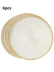 14 Inch Round Woven Placemat, 2/6 Pcs Washable Heatproof Placemats For Dining Table, Non-Slip For Indoor/Outdoor Use, Suitable For Dinner, Events, Family Gatherings, Thanksgiving, Christmas, Easter