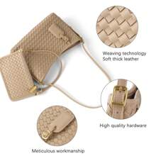 LIKEBAG Neue Mode rein handgewebte Damen Tasche, Damen Handtasche, lässiger Schultertasche, Umhängetasche - Aprikosenfarben - Übersicht 5