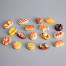 Mini Estante de Pan, Miniatura de Pan Simulado, Comida Falsa, Juego de Juguete de Resina Decoración Dulce, Adecuado para Decoración de Fiestas, Pequeños Juguetes de Regalo