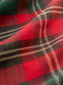 1 pieza Mantel a cuadros estilo país con colores navideños, de fibra de poliéster rectangular a prueba de polvo, tejido, adecuado para sala de estar, dormitorio, comedor y decoración navideña