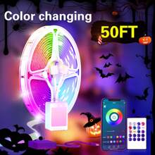 25/50/100/130/200/260 Ft RGB LED Light Strip, Smart Light Strip, App And Remote Control, Christmas, Halloween Decoration, Suitable For Family And Friends Reunion, Bedroom, Party Decoration, Atmosphere Creation