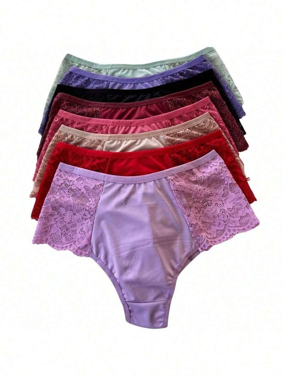 Plus Size Double String Panty Kit With Wide Sides 100% Cotton Lining Lingerie Women's Clothing - 彩色 - 查看 1