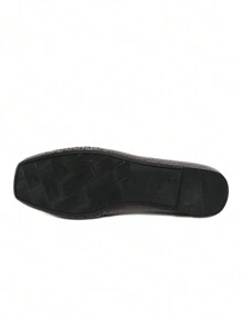 Women Knitted Flat Square Toe Loafers, Comfortable Breathable Mother Shoes For Spring & Autumn