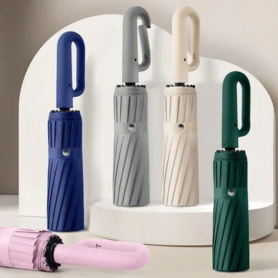 1把自动折叠伞，192厘米伞骨，两用防紫外线遮阳伞，16K超宽伞面，带背包挂钩，男女通用，防晒防雨，适合学校、办公室、家庭、旅行、春夏之选、伴娘礼物、房间、卧室装饰、海滩、度假、男士、女士适用、可爱小物