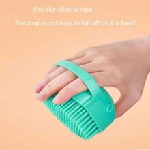 1pc Pet Bathing Brush, Silicone Massage Rubber Dog/Cat Grooming Brush With Shampoo Storage